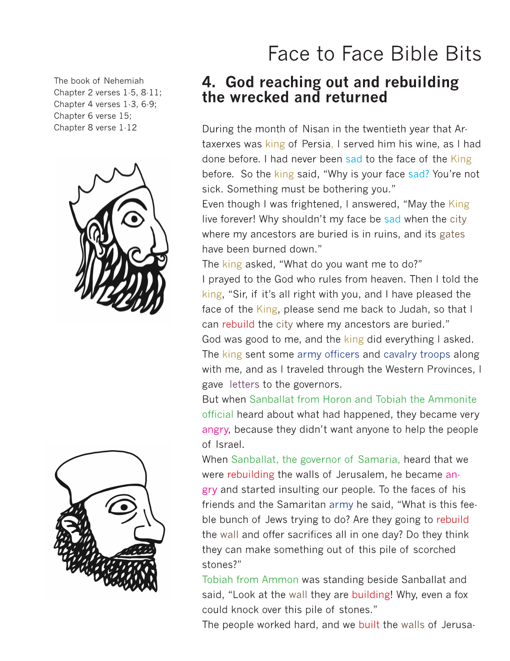 Face to Face Bible Bits the Book of Nehemiah 4