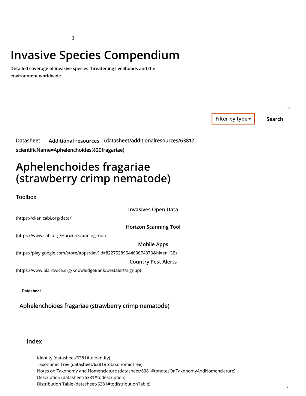 Invasive Species Compendium Detailed Coverage of Invasive Species Threatening Livelihoods and the Environment Worldwide