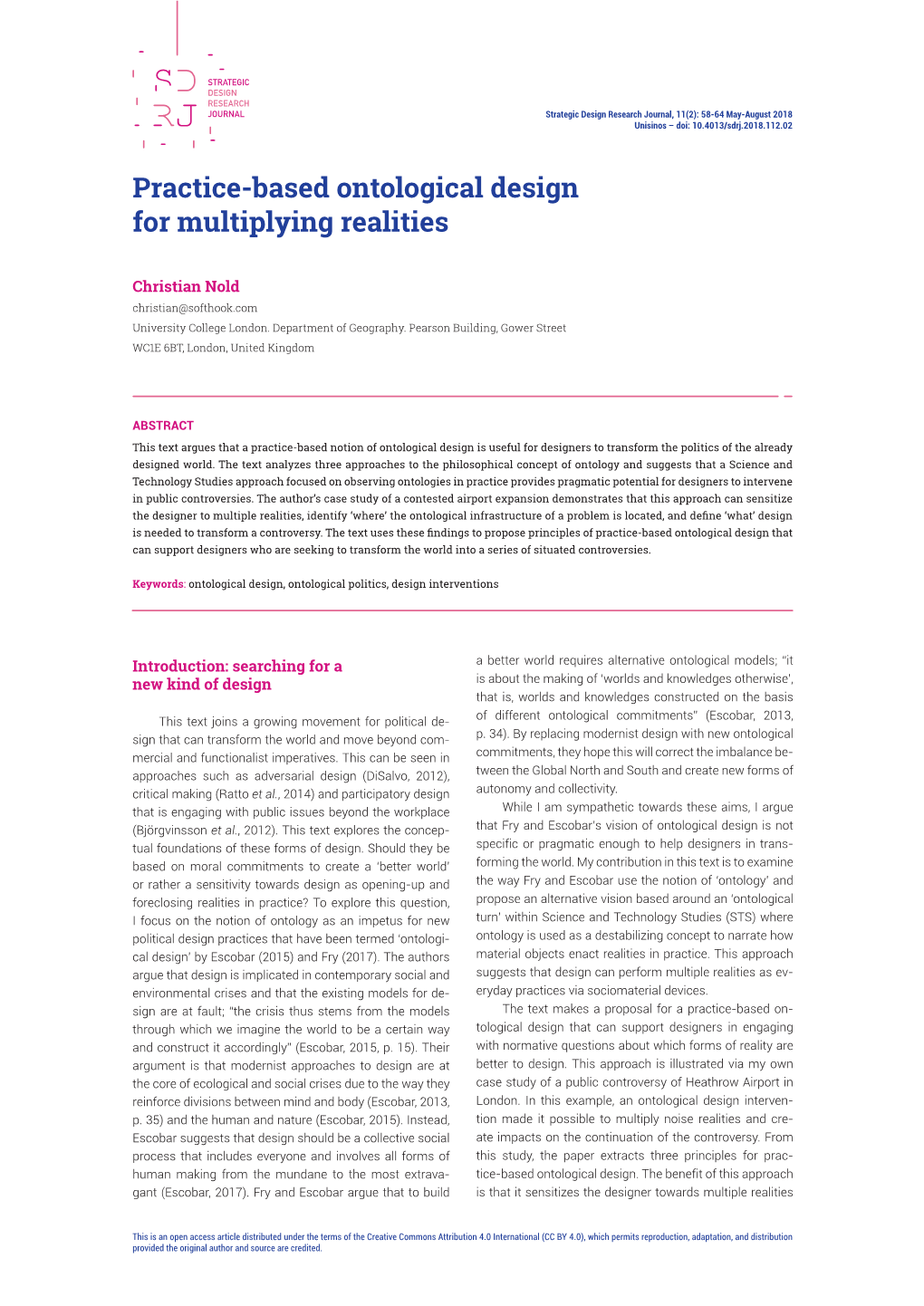 Practice-Based Ontological Design for Multiplying Realities