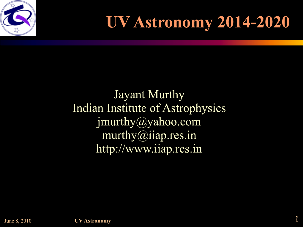 UV Astronomy ASTROSAT/UVIT