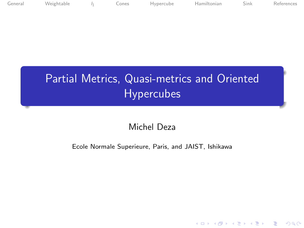 Partial Metrics, Quasi-Metrics and Oriented Hypercubes