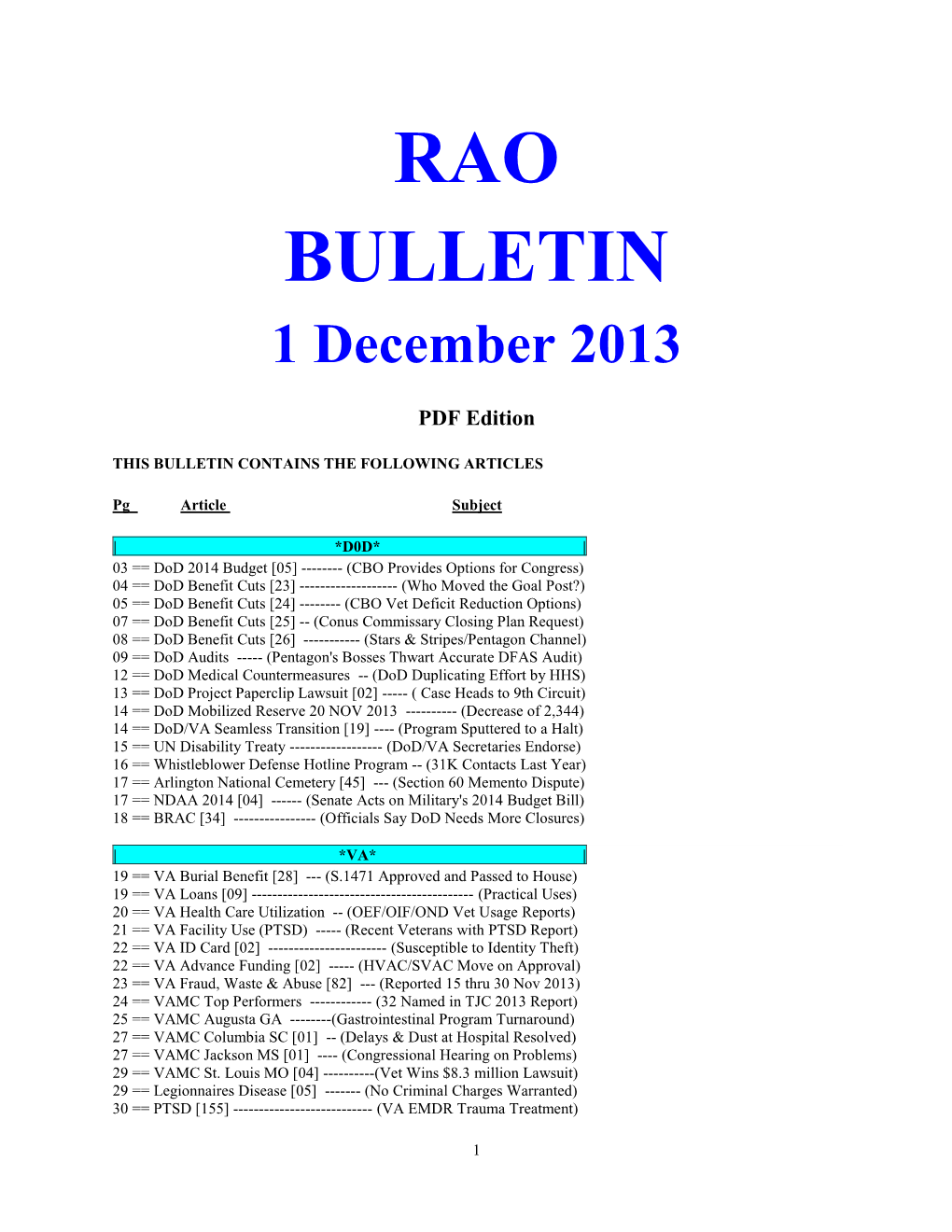 Bulletin 131201 (PDF Edition)