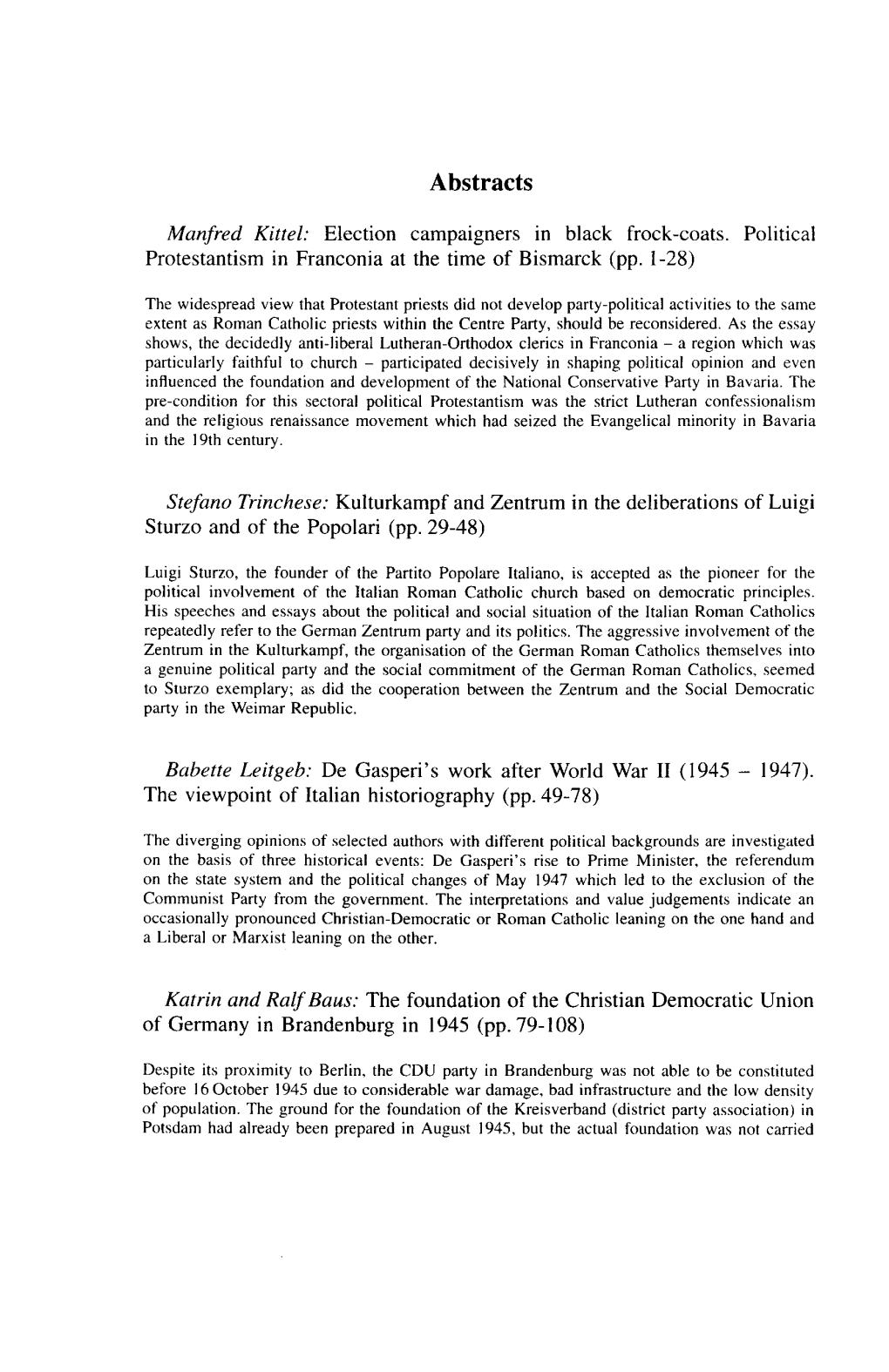 Abstracts, Résumés, Zusammenfassungen