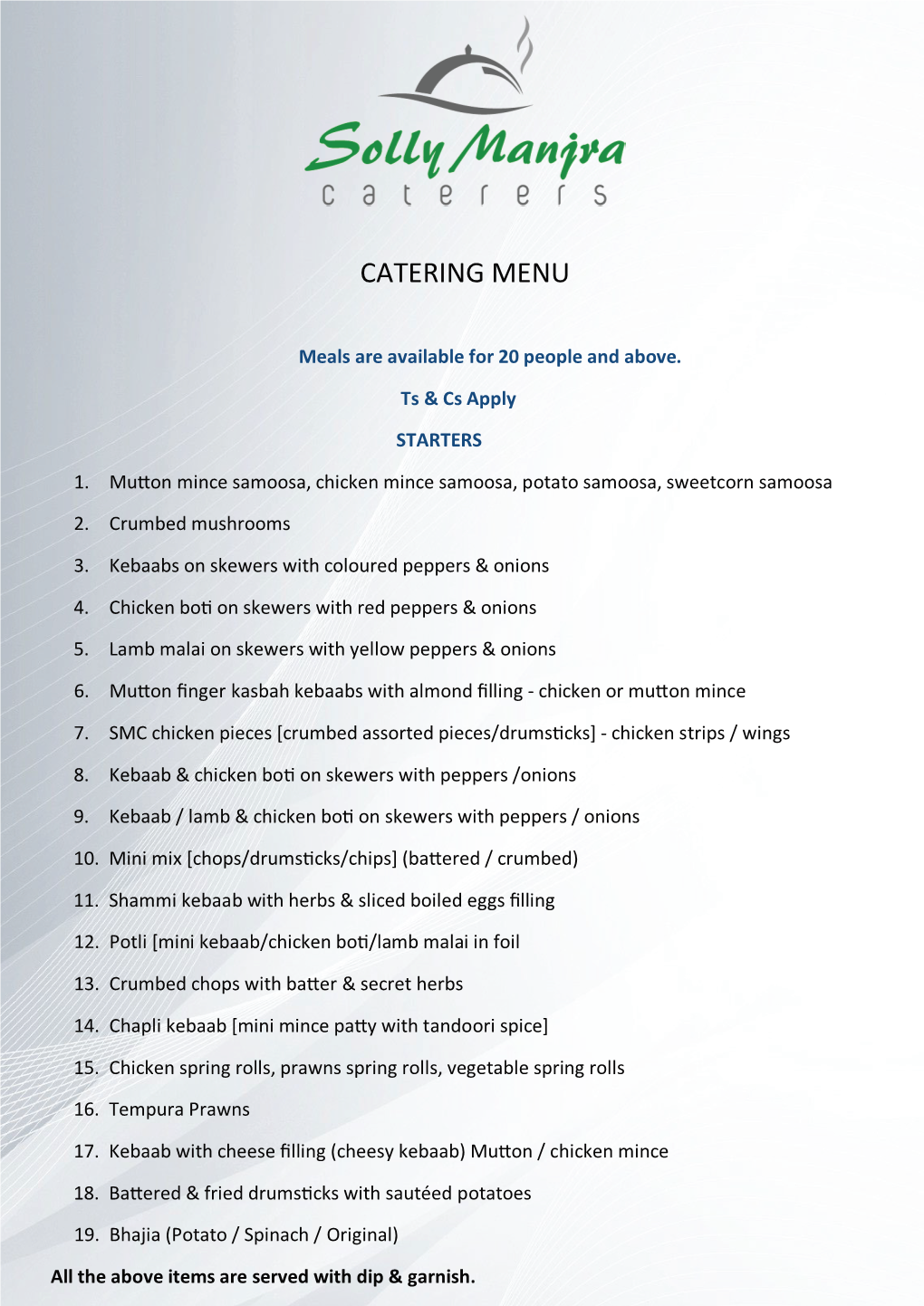 Catering Menu