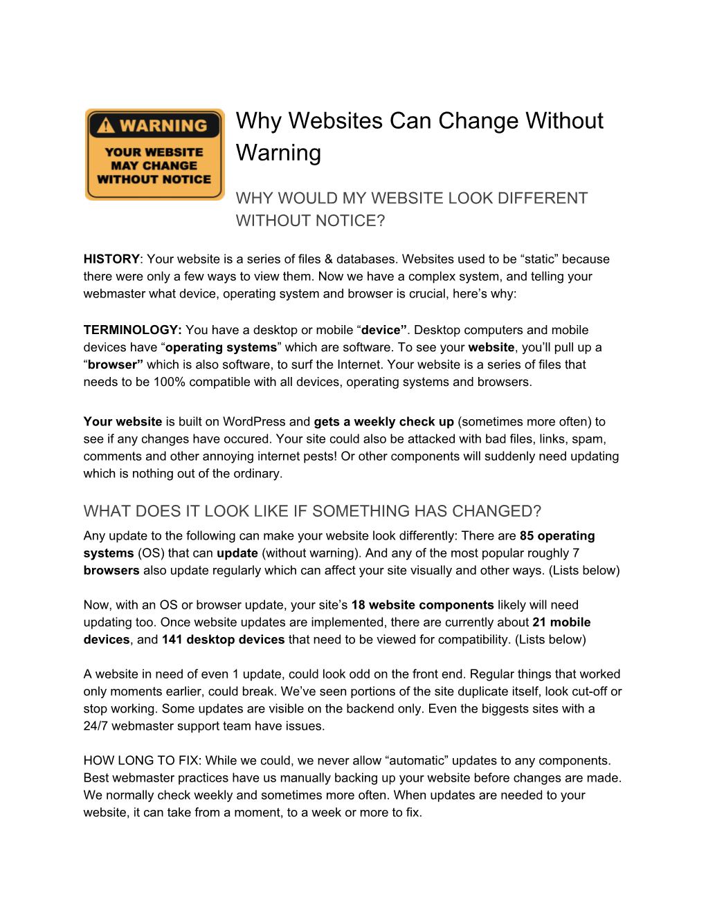 Why Websites Can Change Without Warning