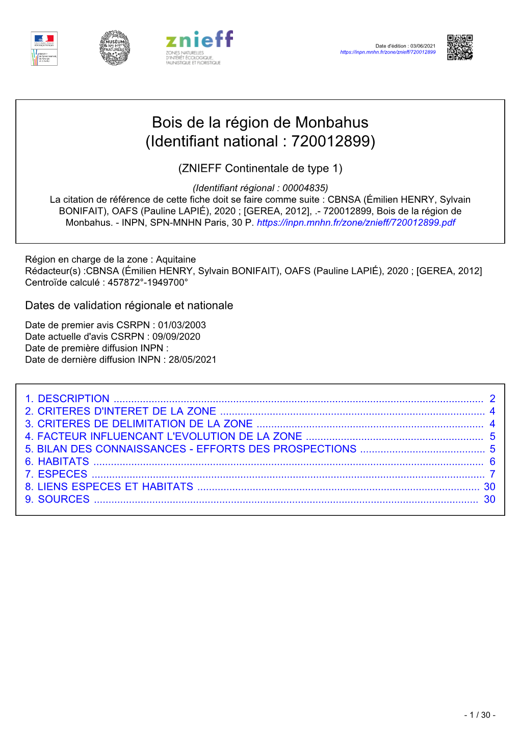 Bois De La Région De Monbahus (Identifiant National : 720012899)