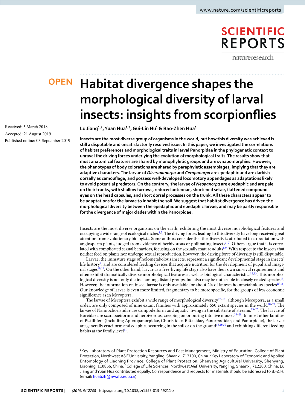 Habitat Divergence Shapes the Morphological Diversity Of