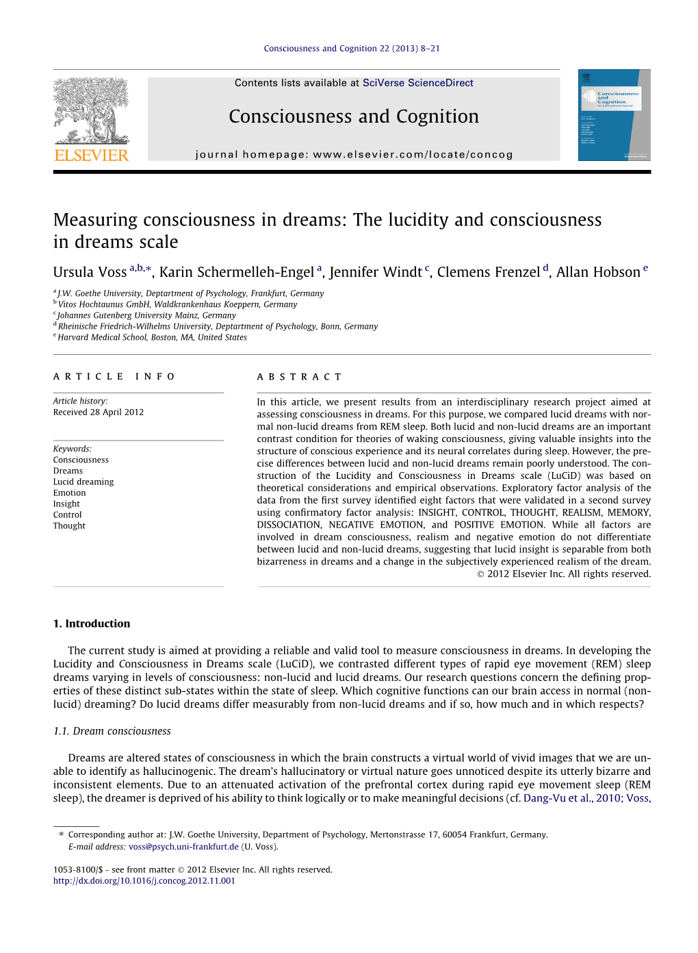 Measuring Consciousness in Dreams: the Lucidity and Consciousness In