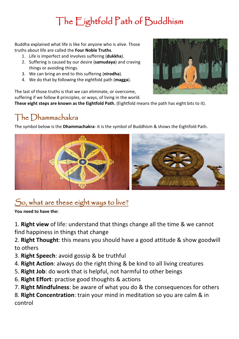 The Eightfold Path of Buddhism