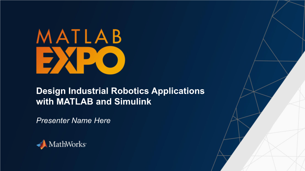 Design Industrial Robotics Applications with MATLAB and Simulink