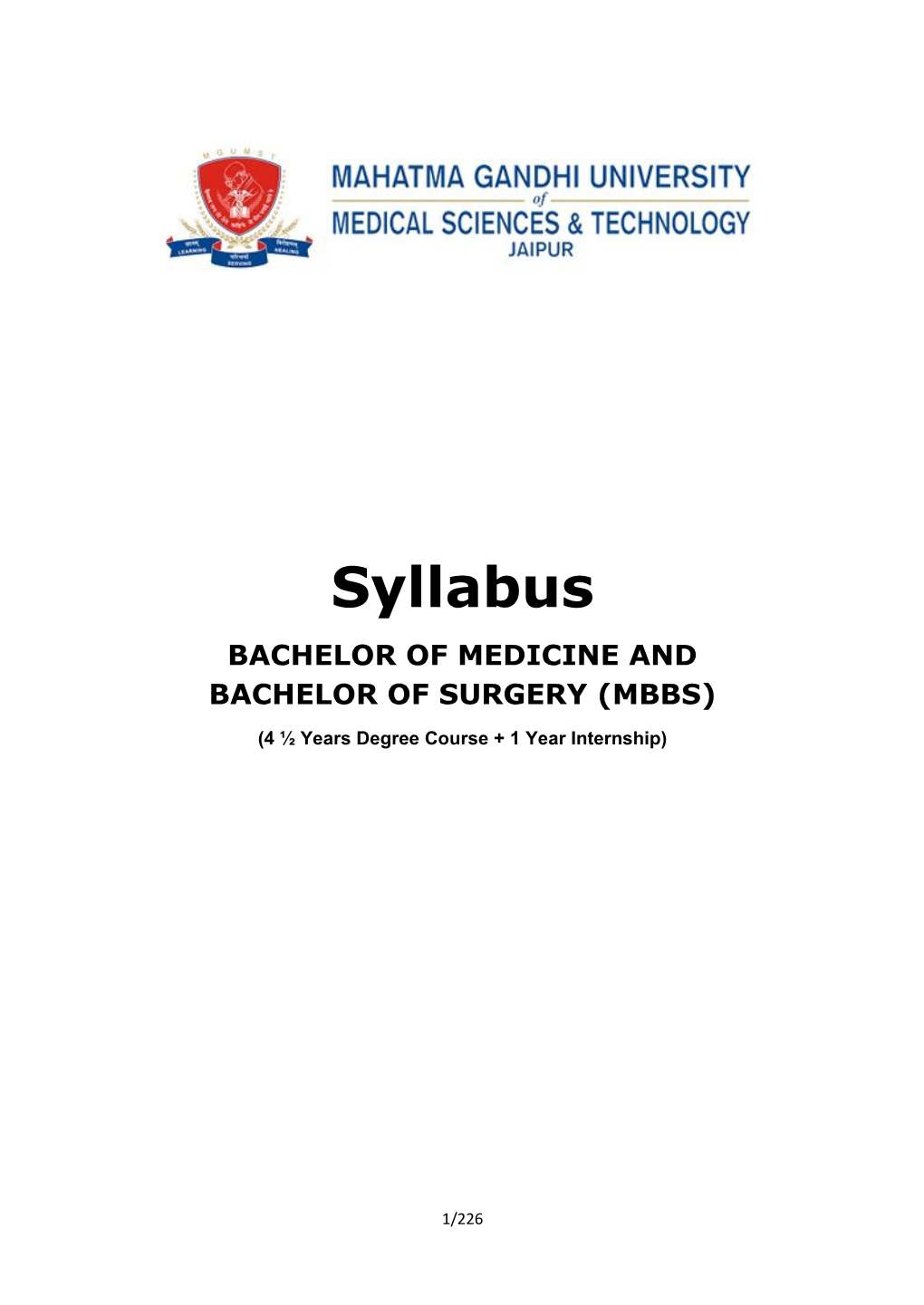 MBBS Syllabus