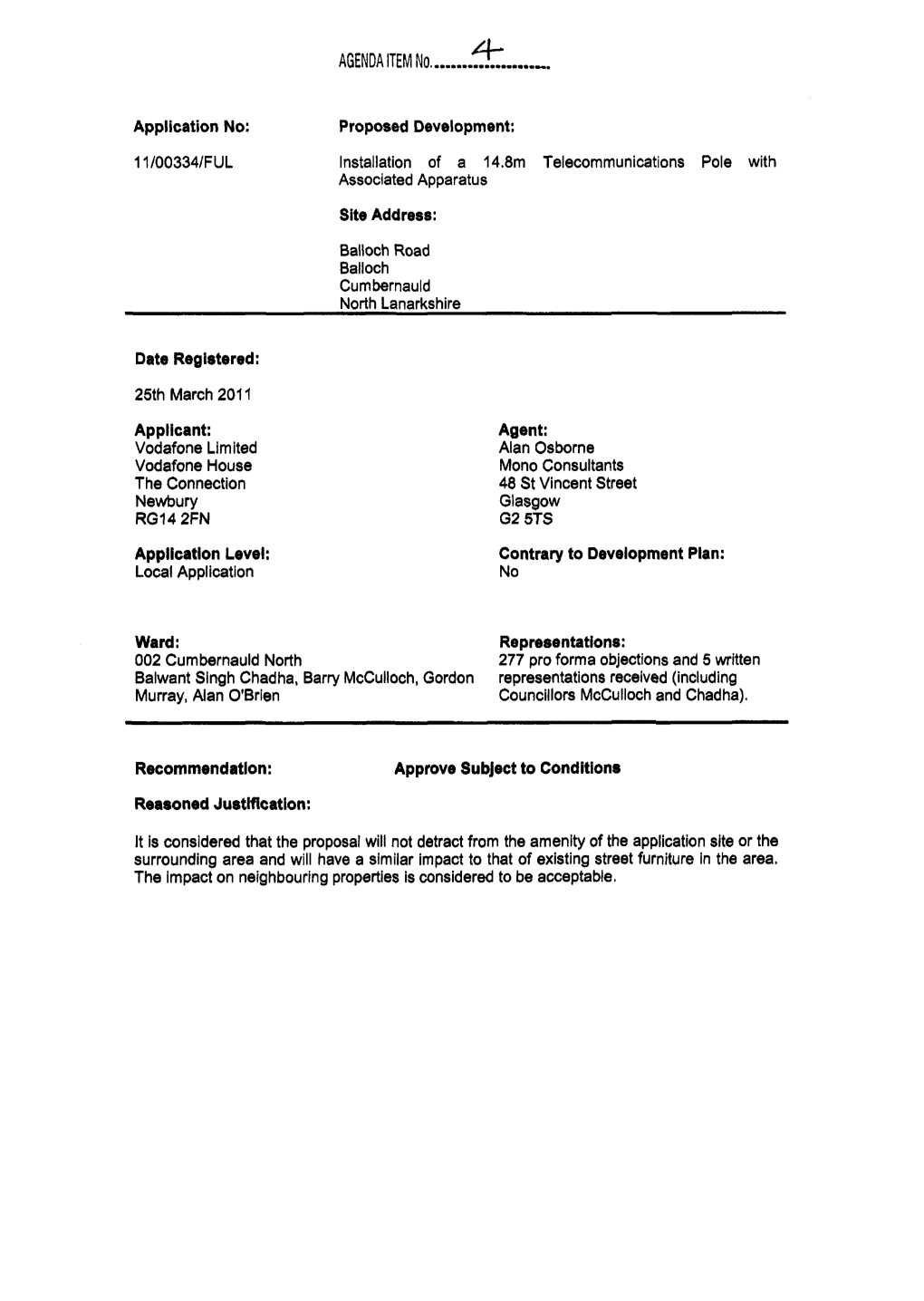 RG14 2FN G2 5TS Application Level: Contrary to Development Plan: Local Application No