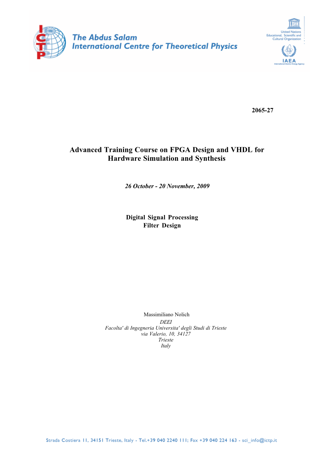 Digital Signal Processing Filter Design