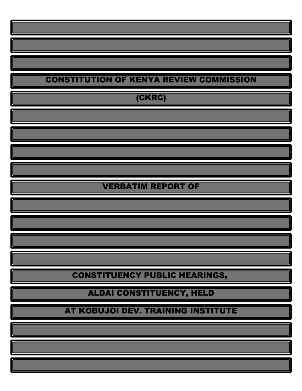 Constitution of Kenya Review Commission