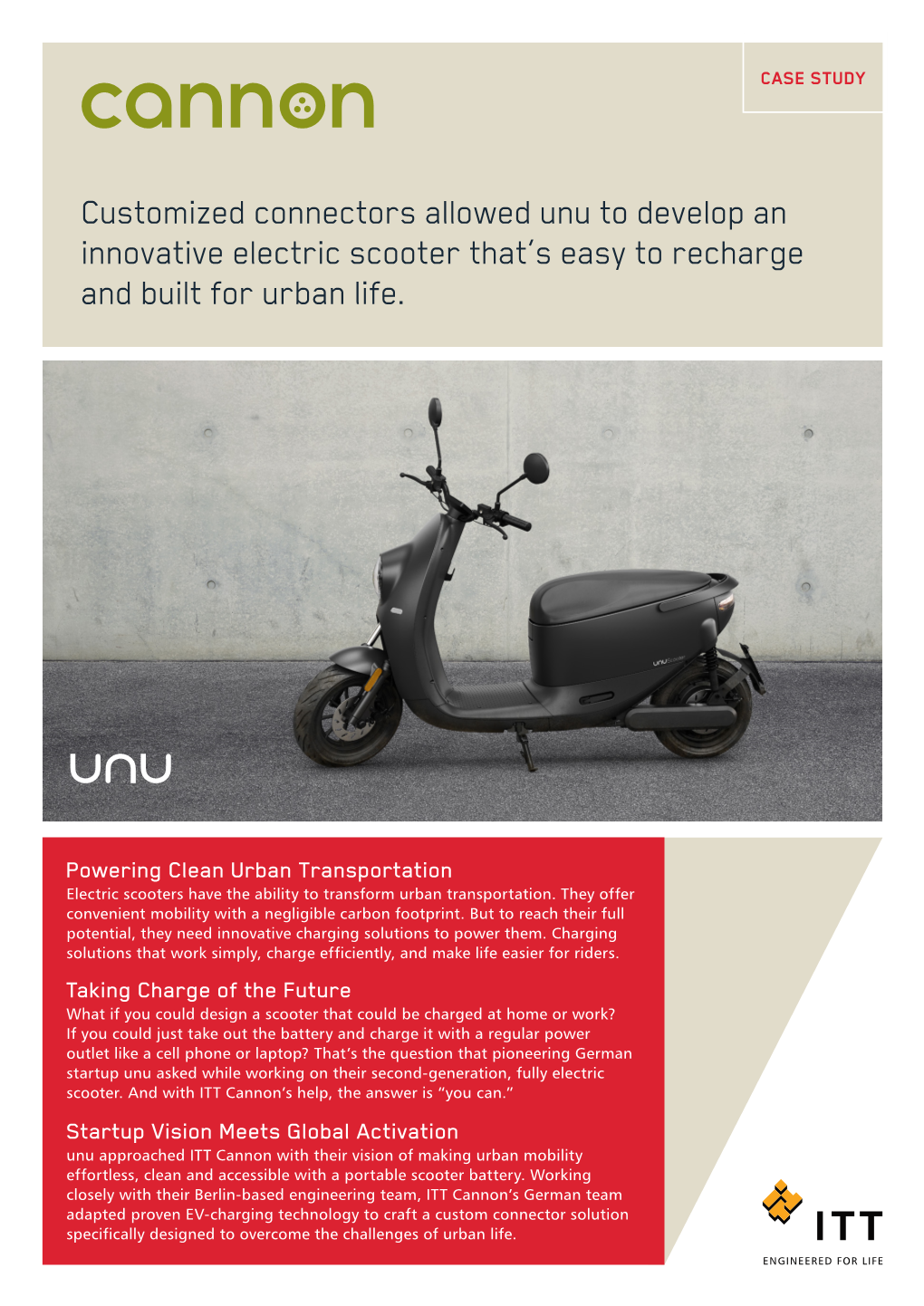 Customized Connectors Allowed Unu to Develop an Innovative Electric Scooter That’S Easy to Recharge and Built for Urban Life