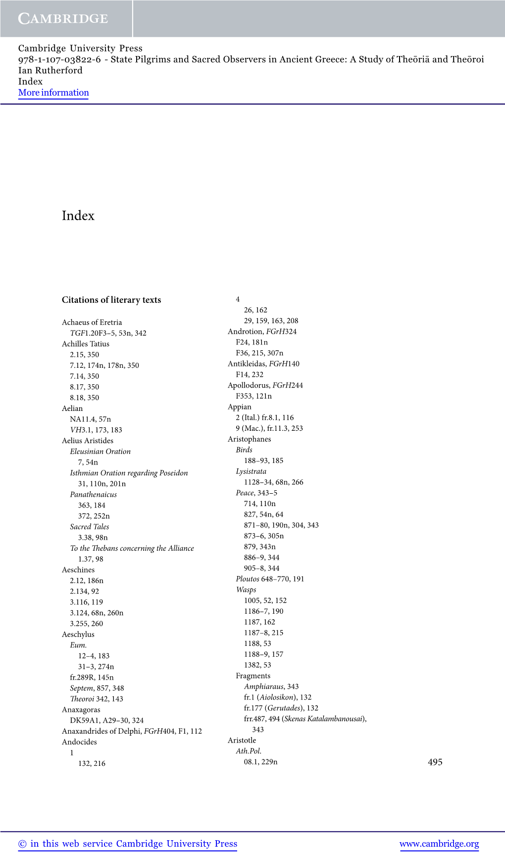 Citations of Literary Texts