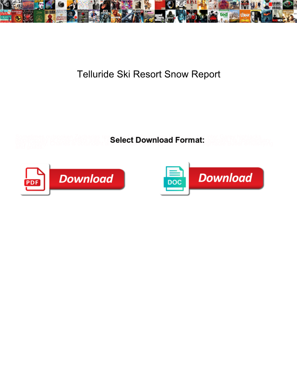 Telluride Ski Resort Snow Report