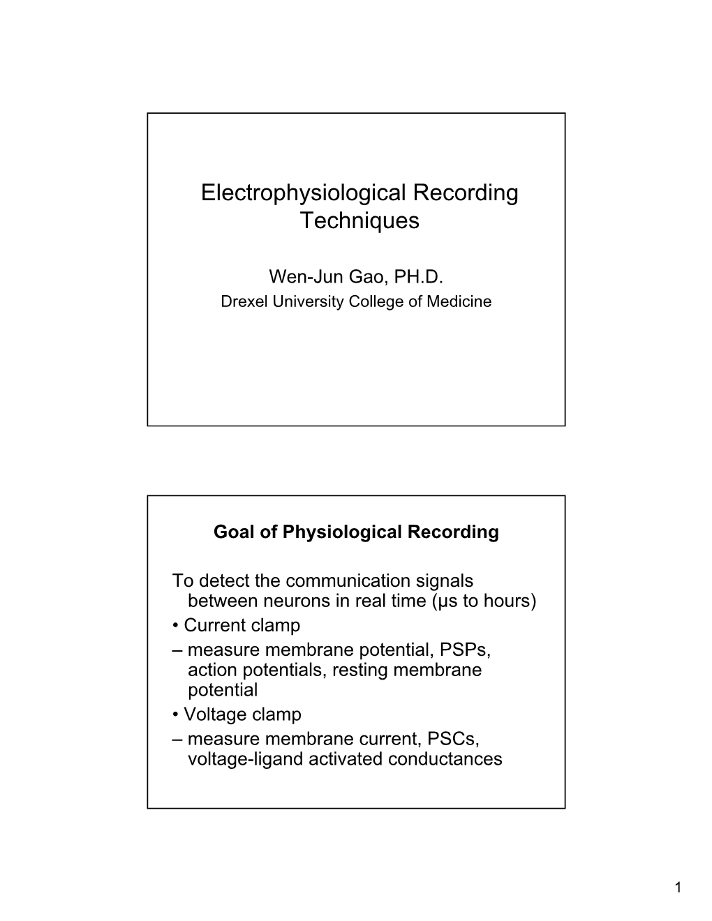 Recording Techniques