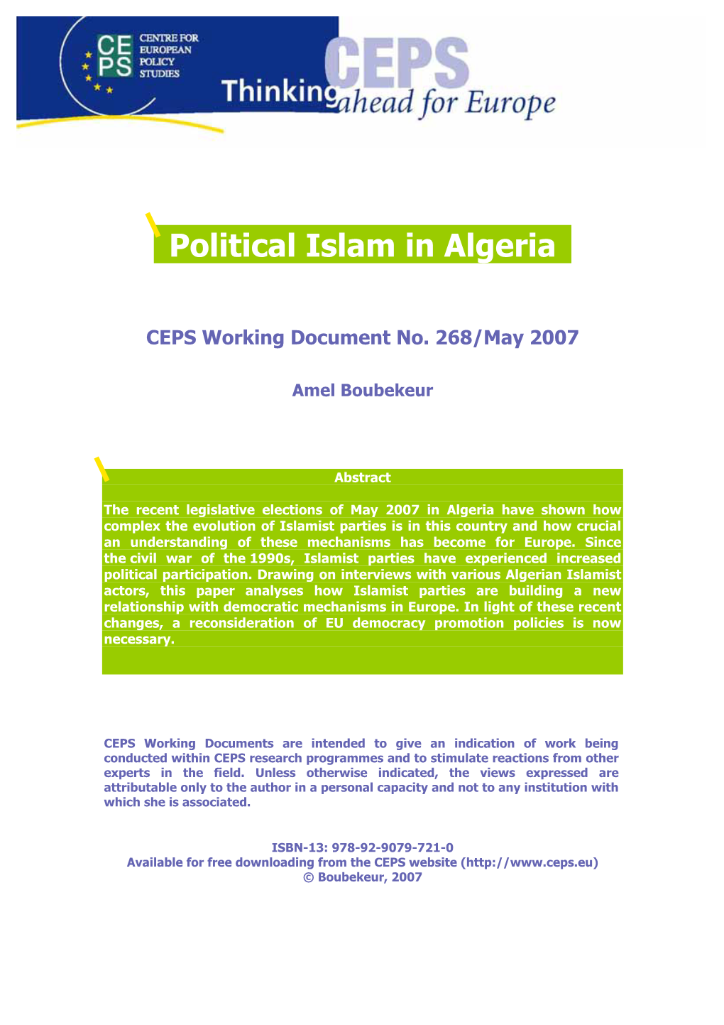 Political Islam in Algeria