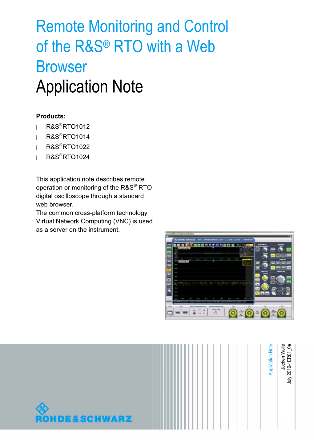 Remote Monitoring and Control of the R&S®RTO with a Web Browser