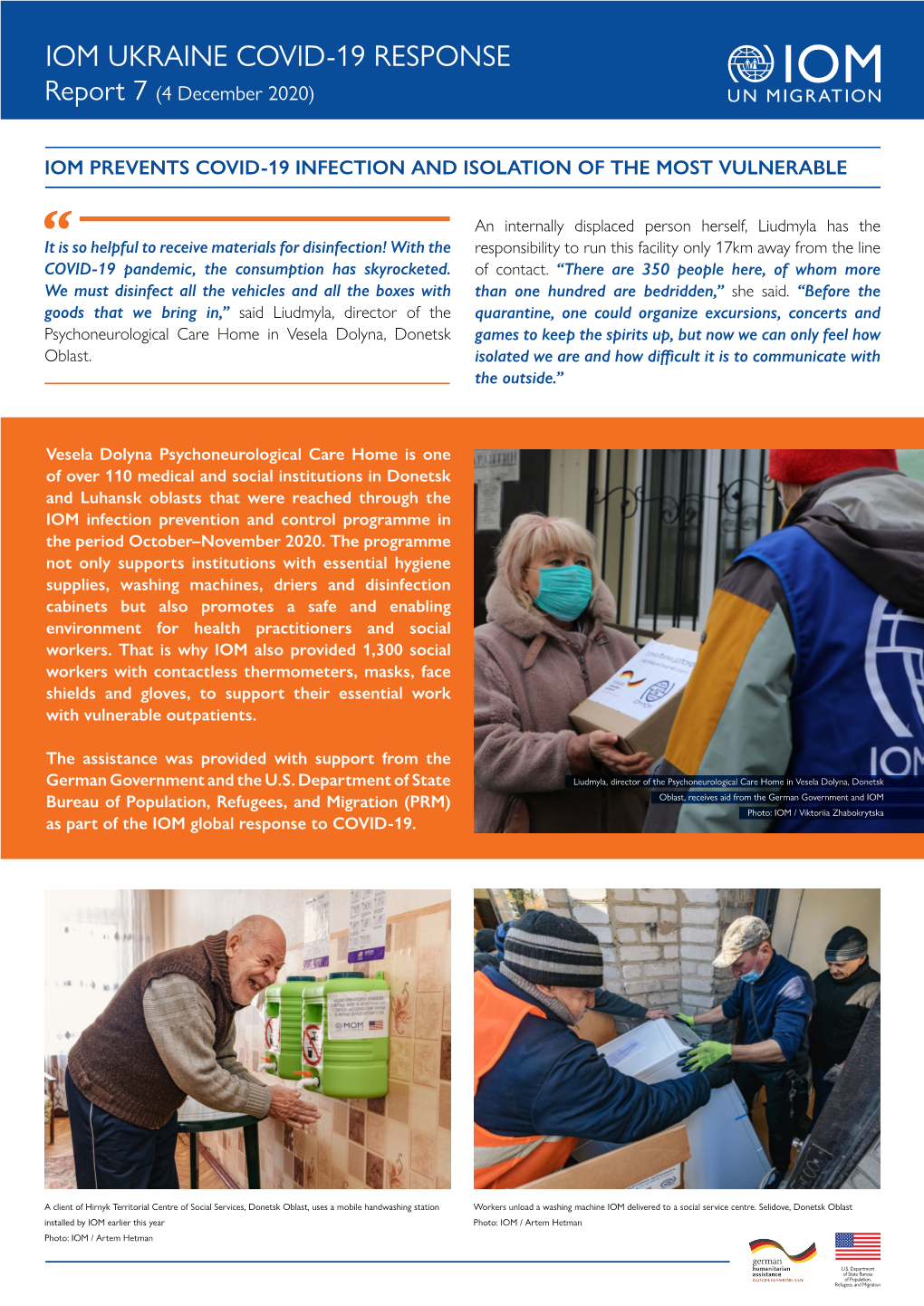 Iom Ukraine Covid-19 Response. Report #7