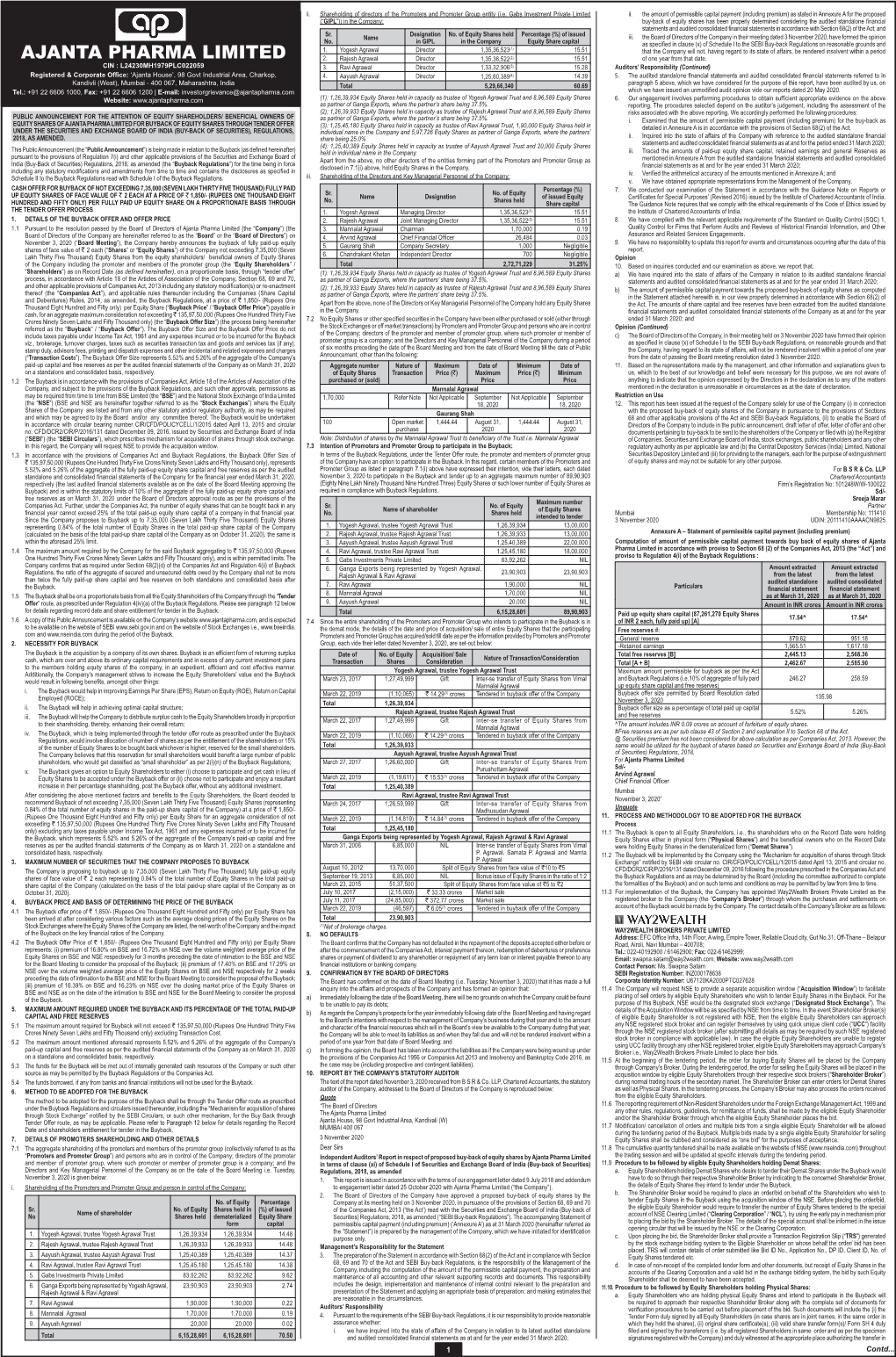 PUBLIC ANNOUNCEMENT for the ATTENTION of EQUITY SHAREHOLDERS/ BENEFICIAL OWNERS of As Partner of Ganga Exports, Where the Partner’S Share Being 37.5%