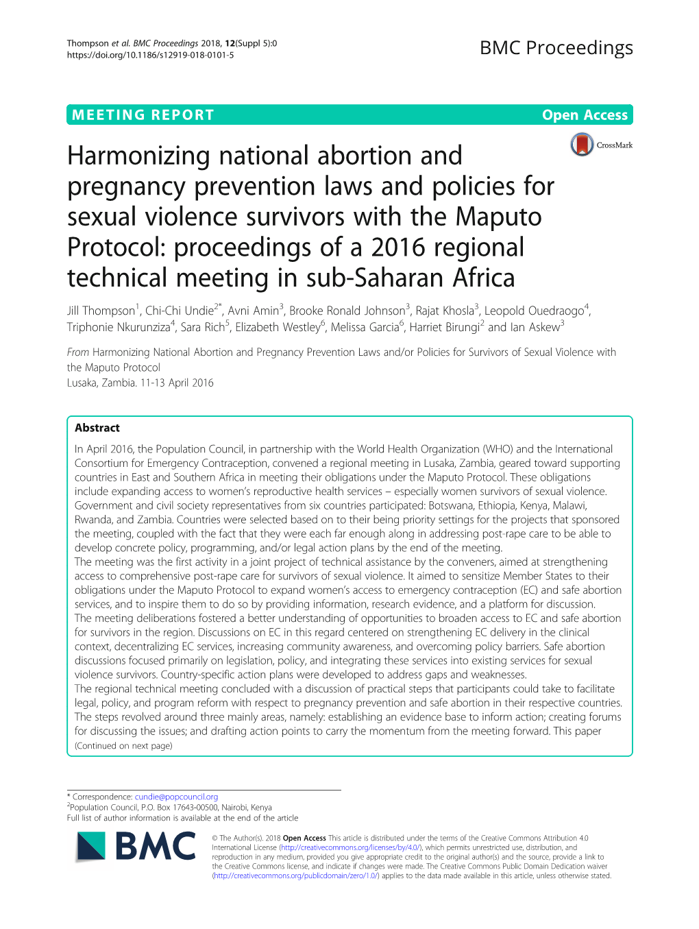 Harmonizing National Abortion and Pregnancy Prevention Laws And