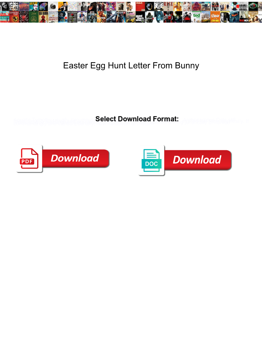 Easter Egg Hunt Letter from Bunny