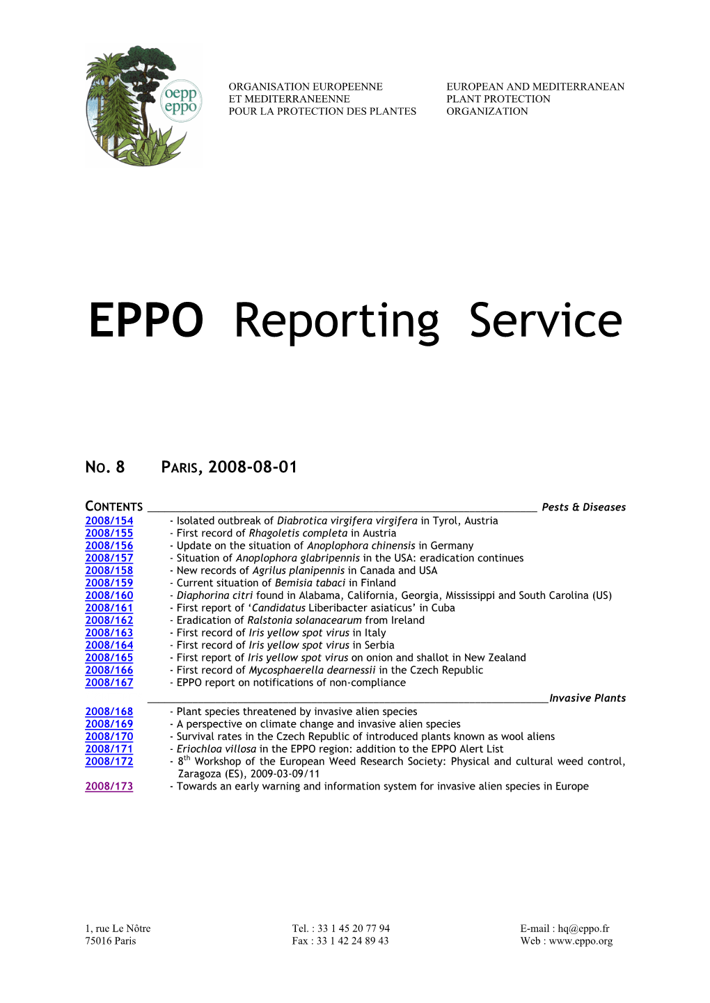 EPPO Reporting Service