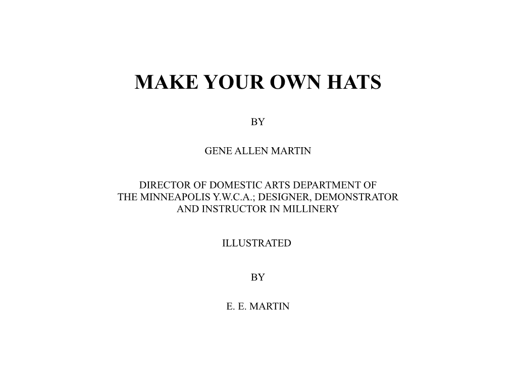 Make Your Own Hats