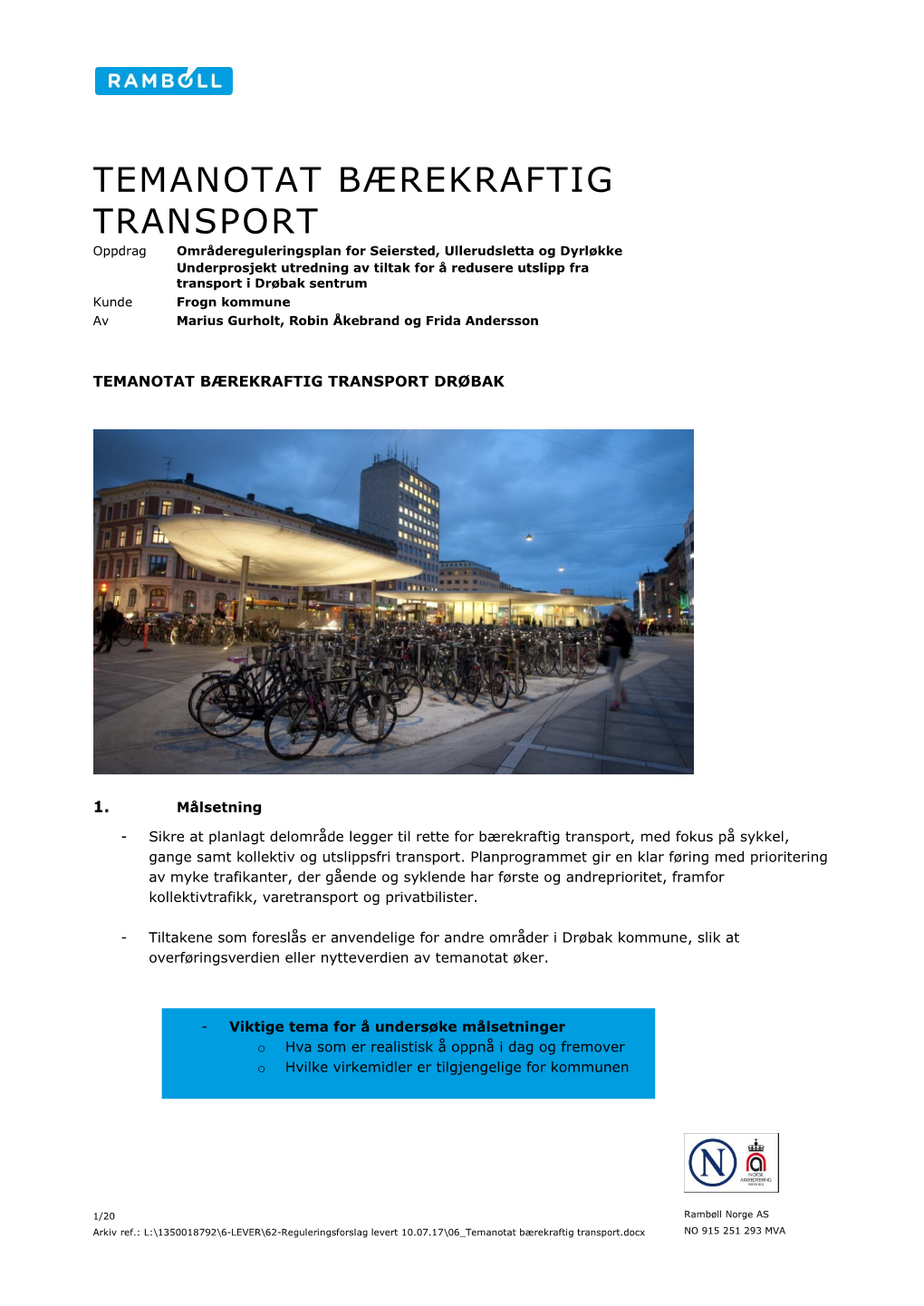 Temanotat Bærekraftig Transport