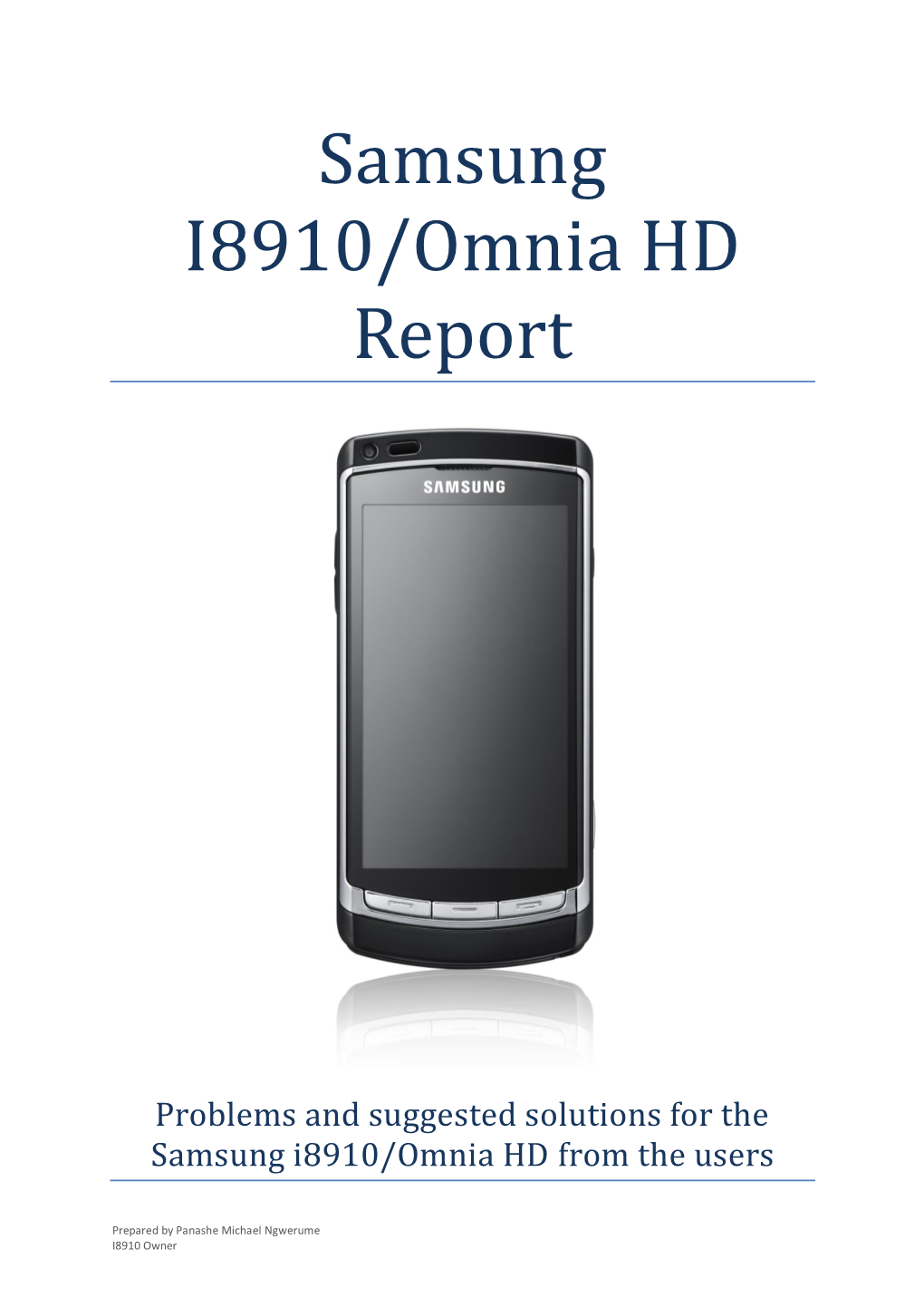 Report on the Samsung I8910/Omnia HD
