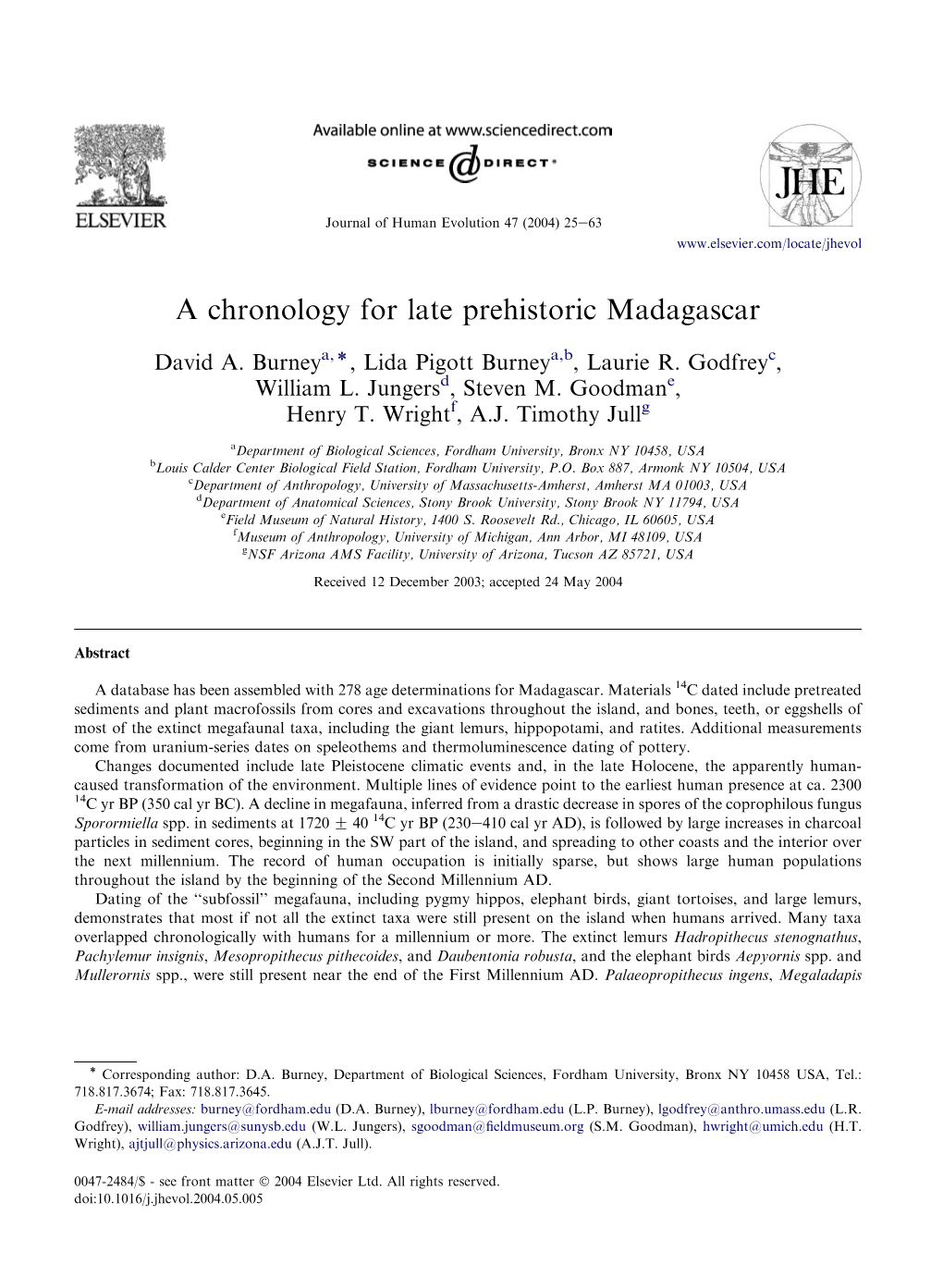 A Chronology for Late Prehistoric Madagascar