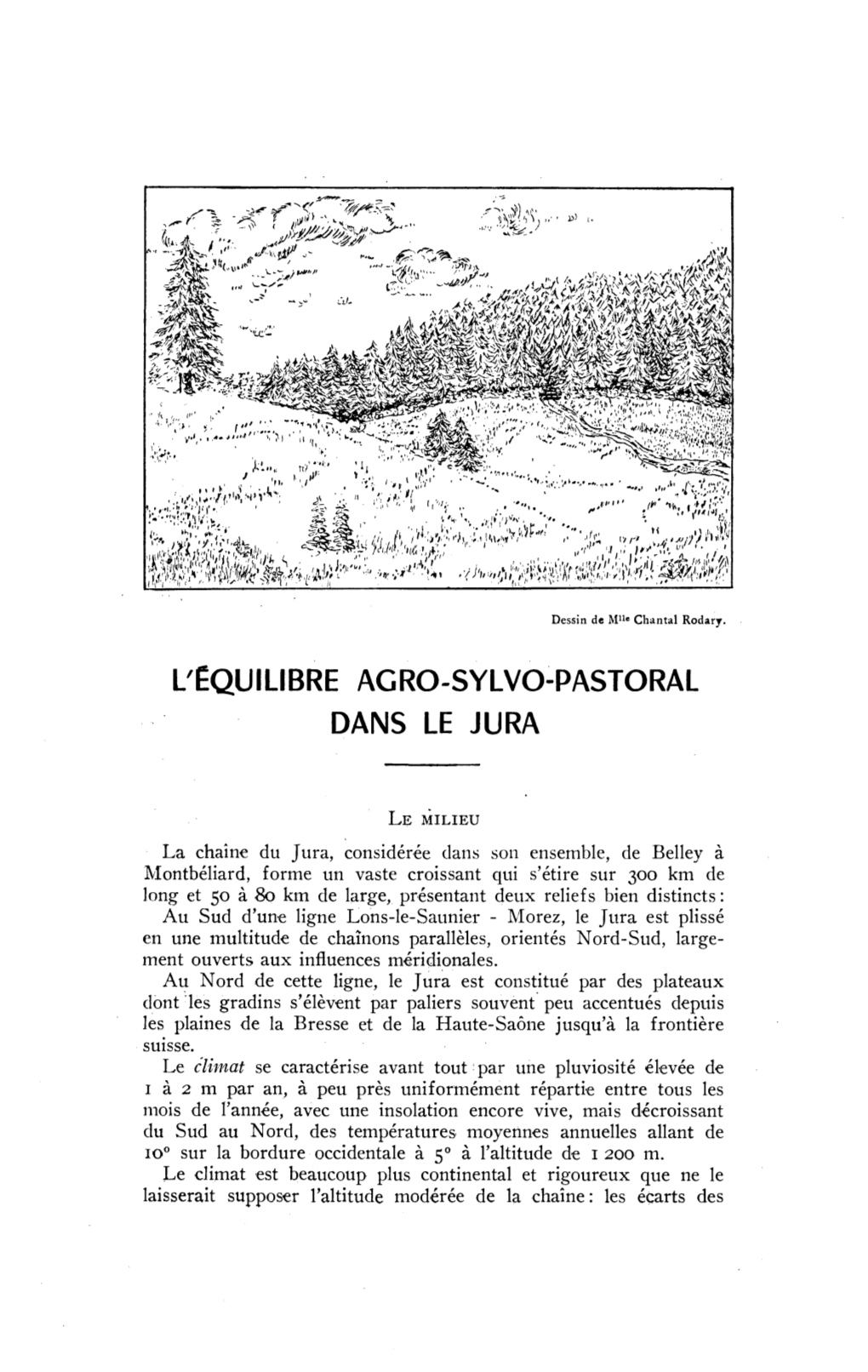 L'équilibre Agro-Sylvo-Pastoral Dans Le Jura