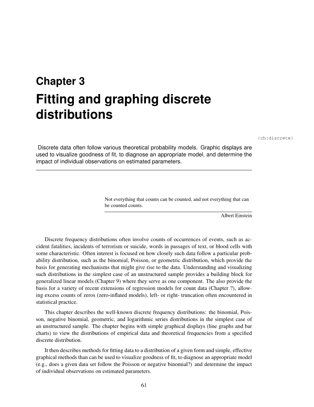 Fitting and Graphing Discrete Distributions