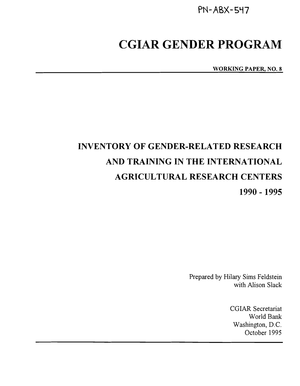 Cgiar Gender Program