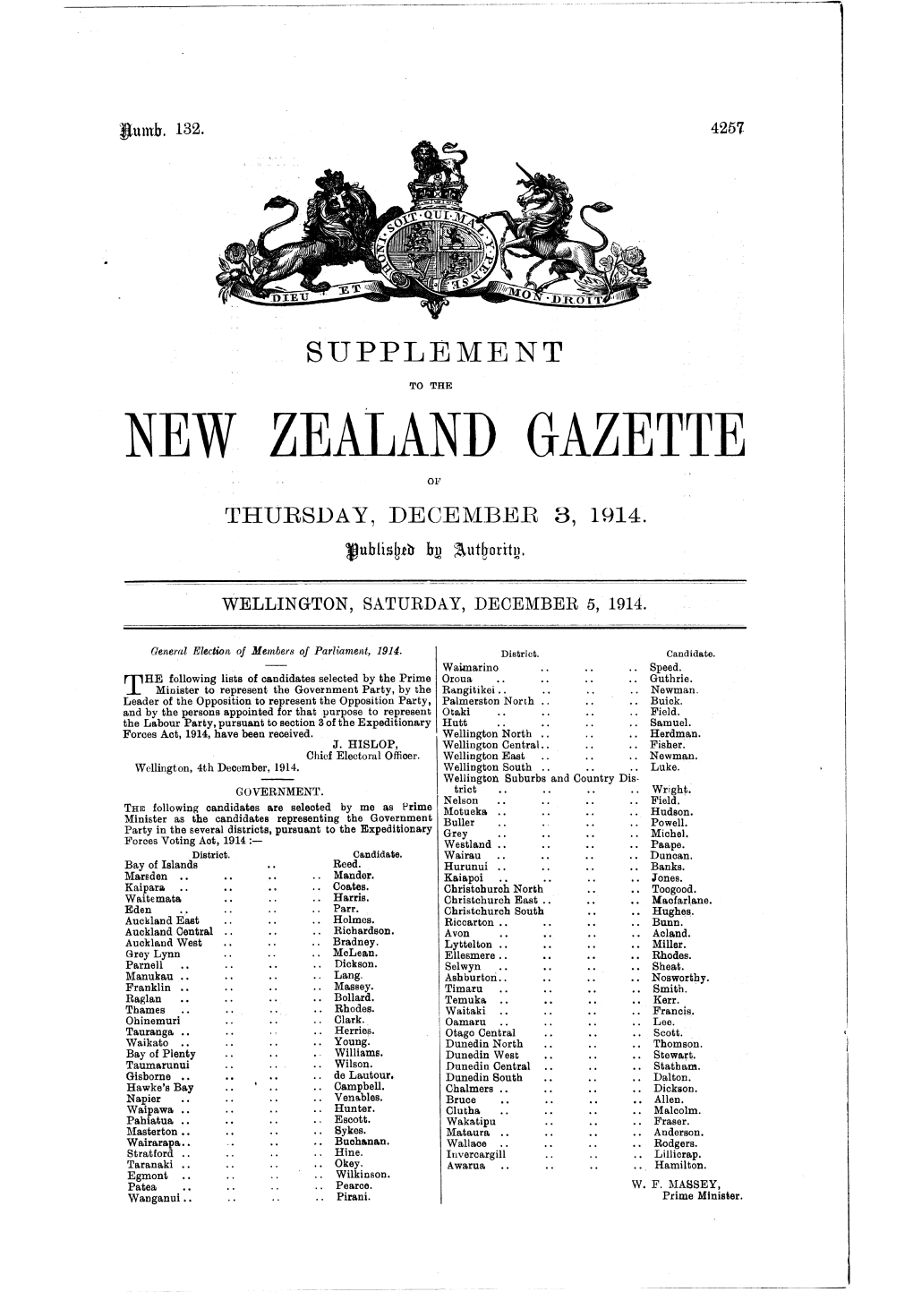 New Zealand Gazette Of