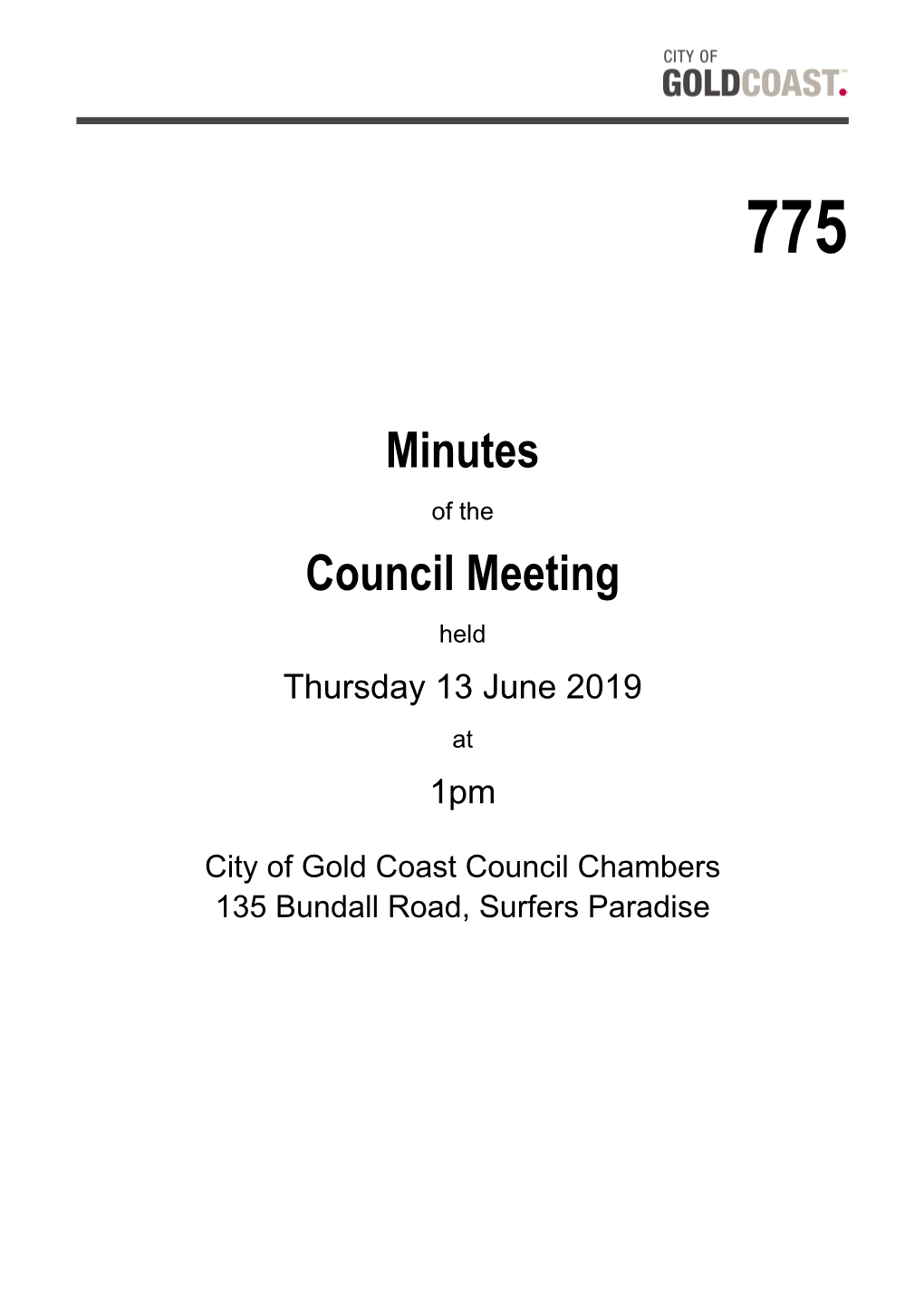 Minutes Council Meeting