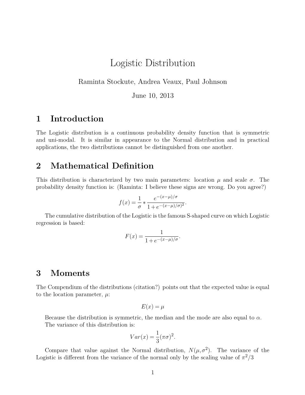 Logistic Distribution