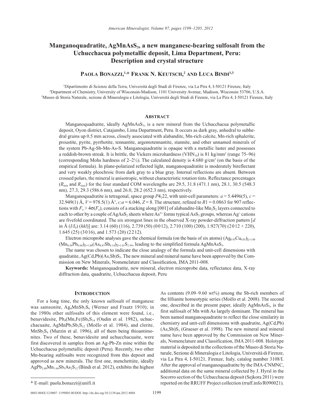 Manganoquadratite, Agmnass3, a New Manganese Bearing