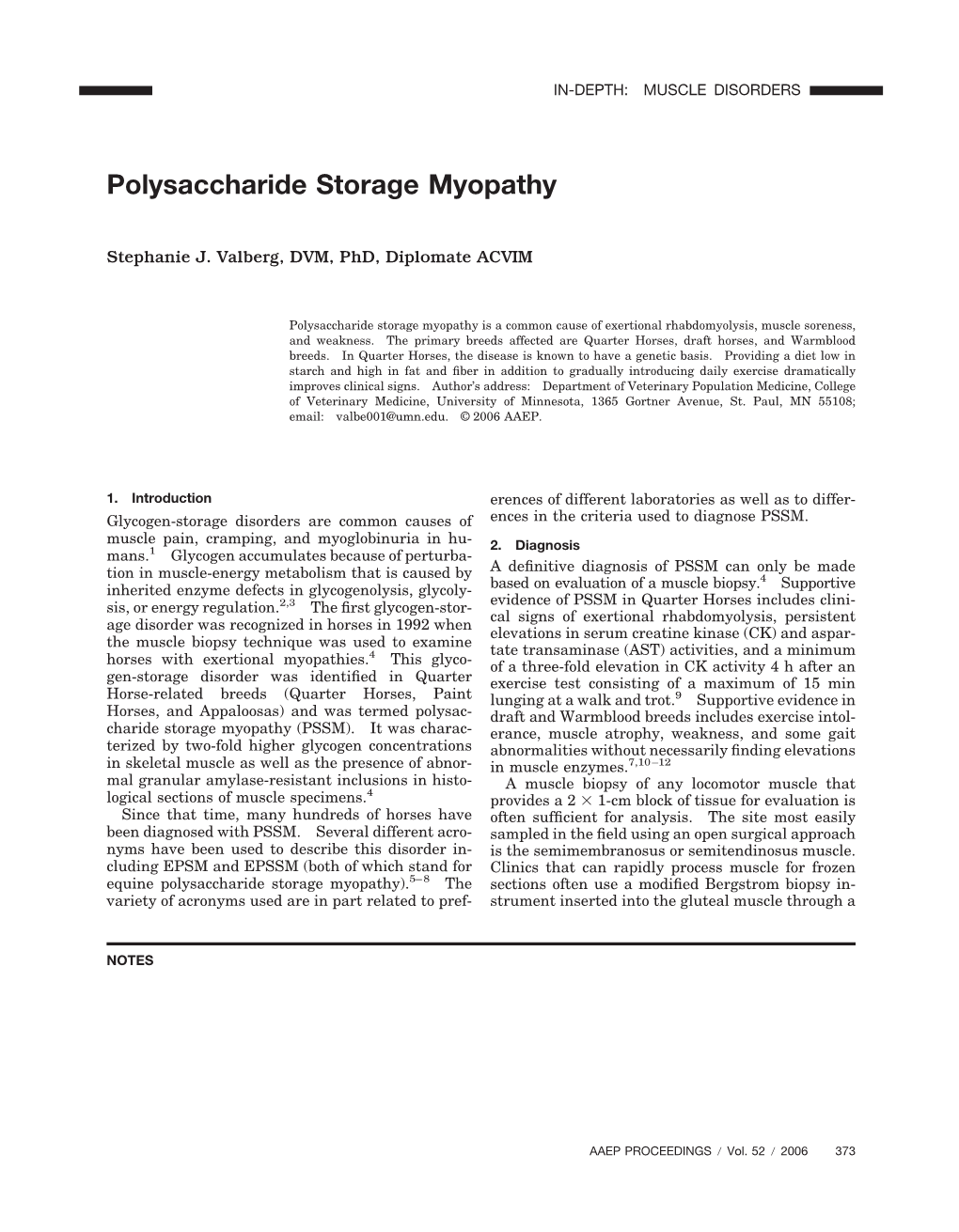 Equine Polysaccharide Storage Myopathy