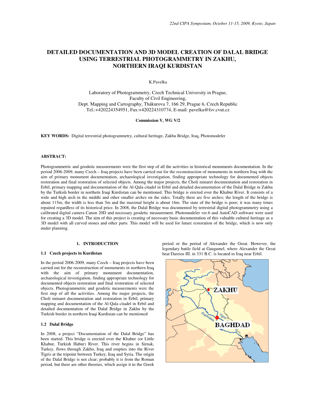 Detailed Documentation and 3D Model Creation of Dalal Bridge Using Terrestrial Photogrammetry in Zakhu, Northern Iraqi Kurdistan