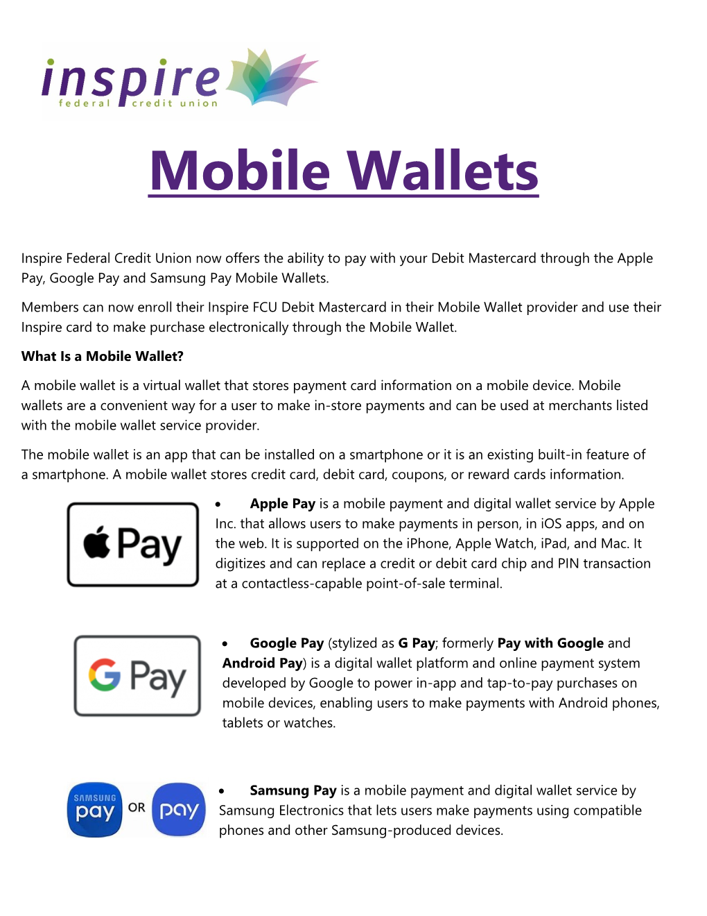 Mobile Wallets