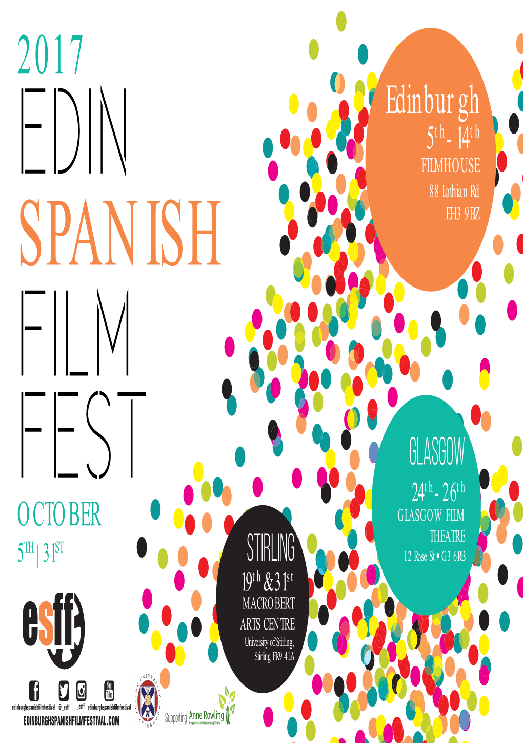 EDINBURGH SPANISH FILM FESTIVAL | 5 - 31 October 2017 BIENVENIDOS