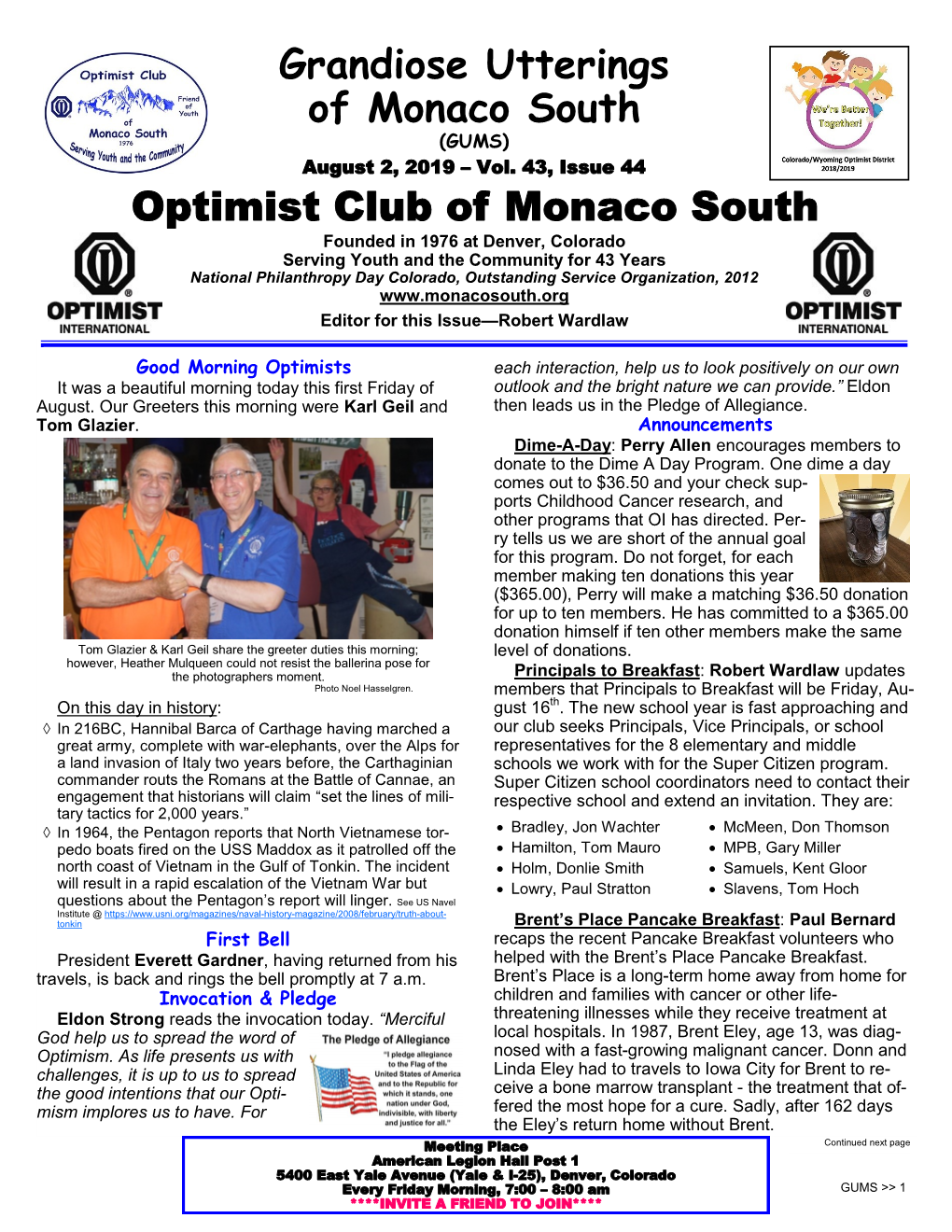 Optimist Club of Monaco South Grandiose Utterings of Monaco South