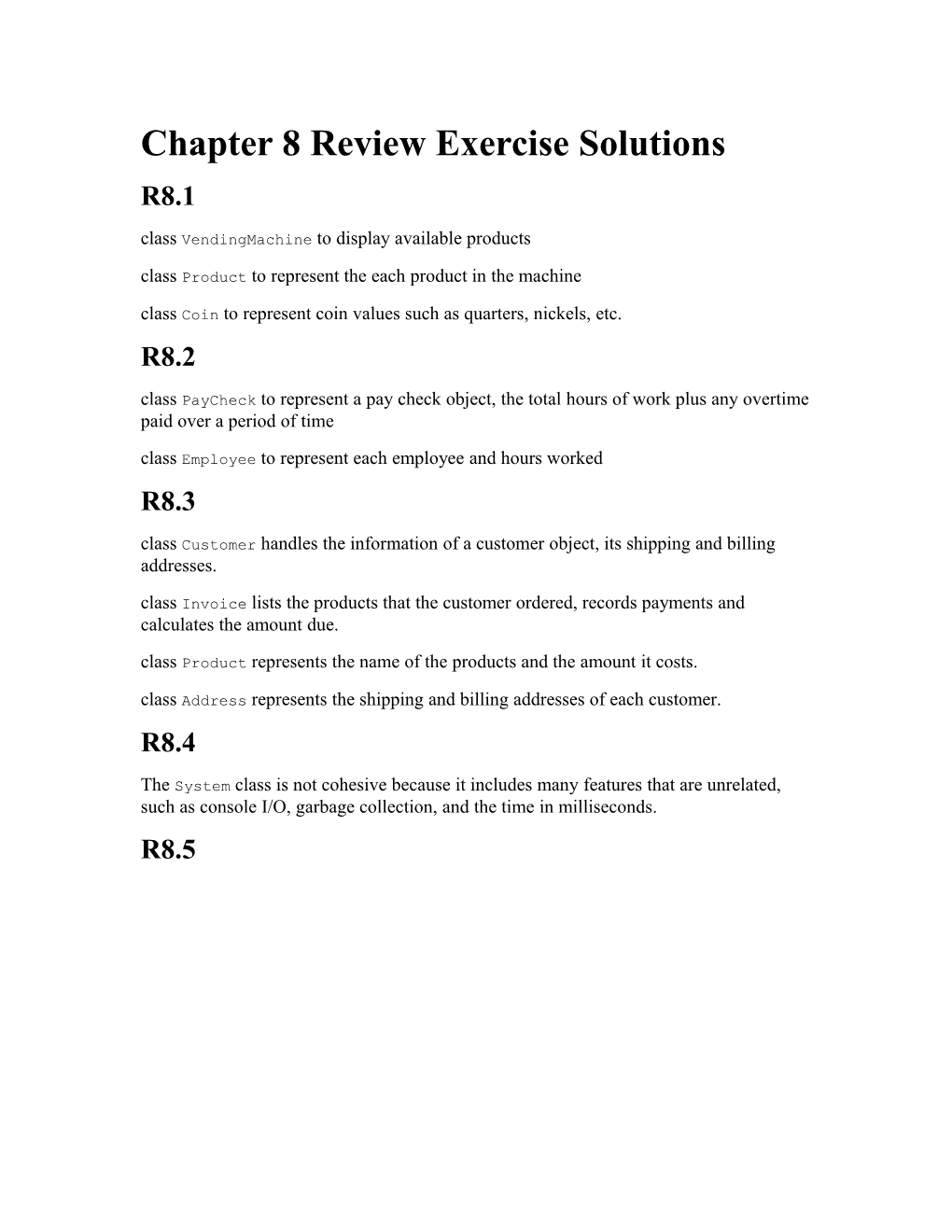 Chapter 8 Review Exercise Solutions