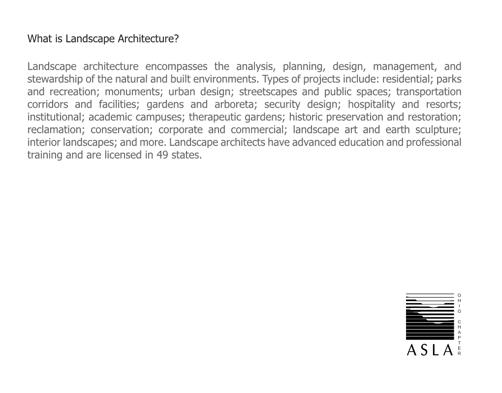 What Is Landscape Architecture?