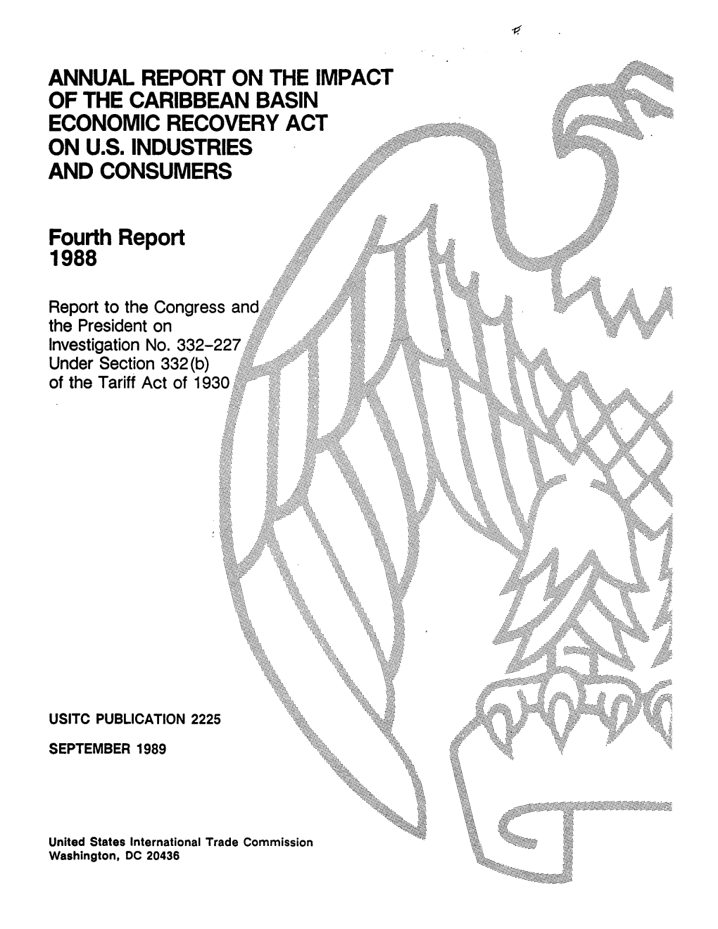 Annual Report on the Impact of the Caribbean Basin Economic Recovery Act on U.S. Industries and Consumers