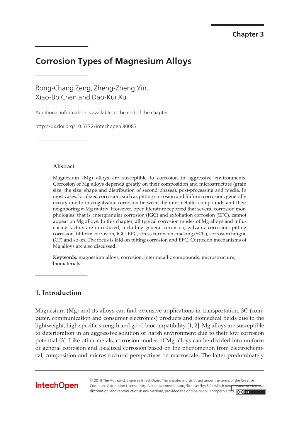 Corrosion Types of Magnesium Alloys