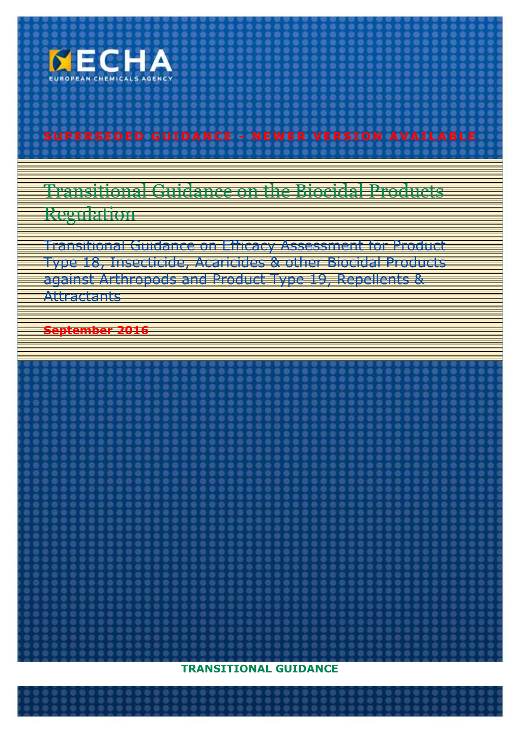 Transitional Guidance on the Biocidal Products Regulation